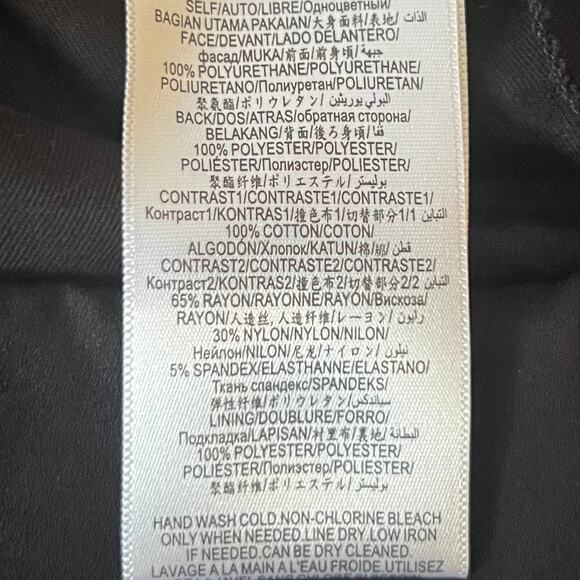 BCBGMAXAZRIA Women's Luella Black Faux Leather Peplum Top Size XXS - NWT - Picture 15 of 16